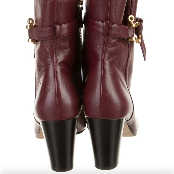 TODAY ONLY SALE! DVF Burgundy Leather Ankle Boots - Picture 4 of 8